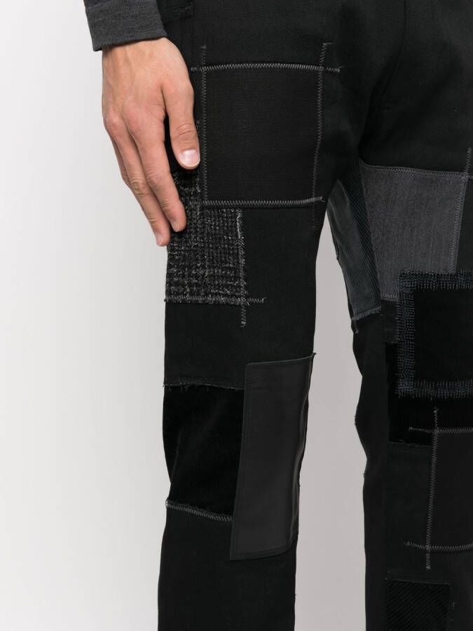 Junya Watanabe MAN Jeans met patchwork Zwart