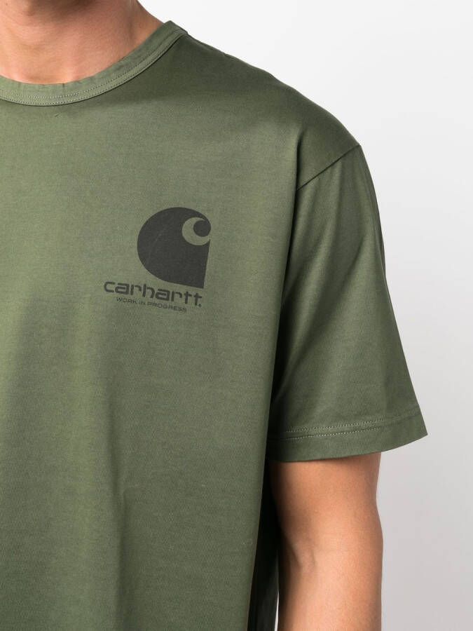 Junya Watanabe MAN T-shirt met logoprint Groen