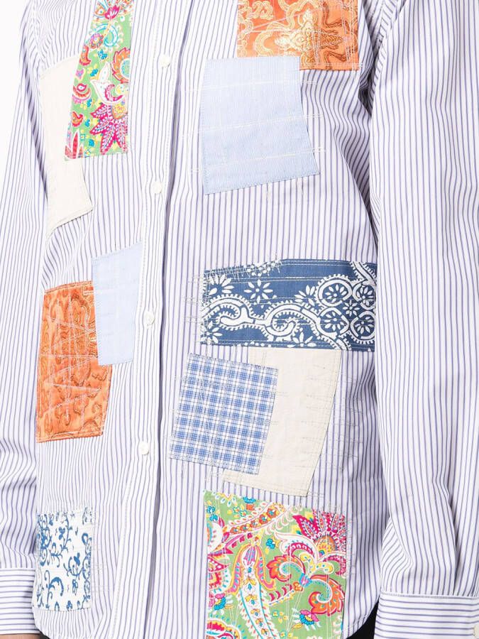 Junya Watanabe MAN Overhemd met patchwork Blauw