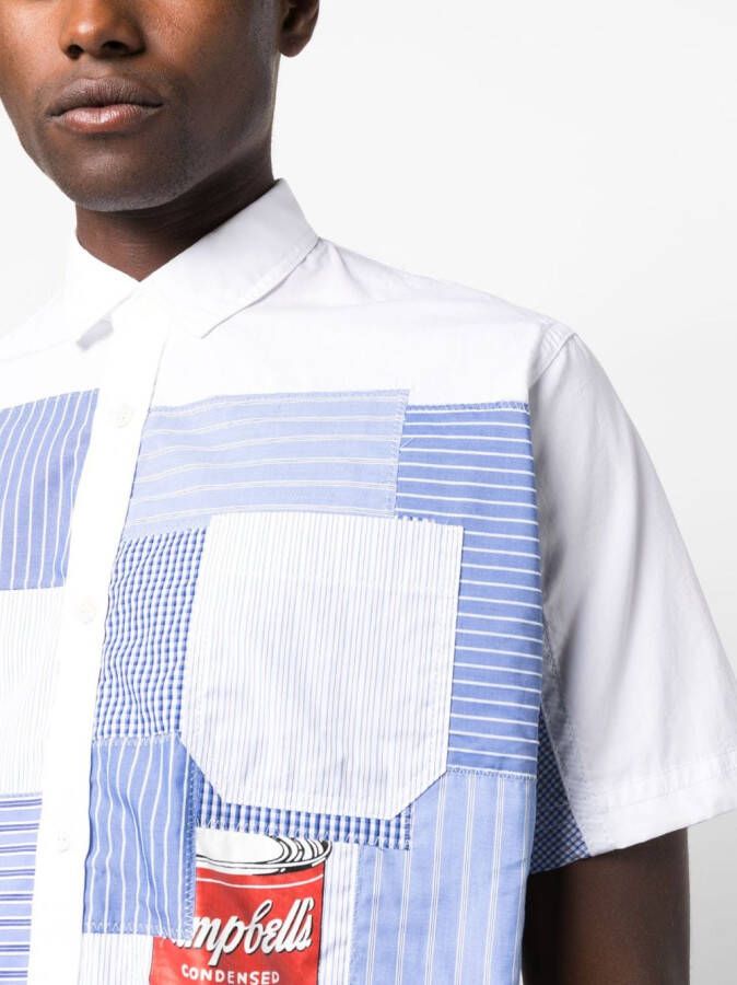 Junya Watanabe MAN Overhemd met patchwork Wit