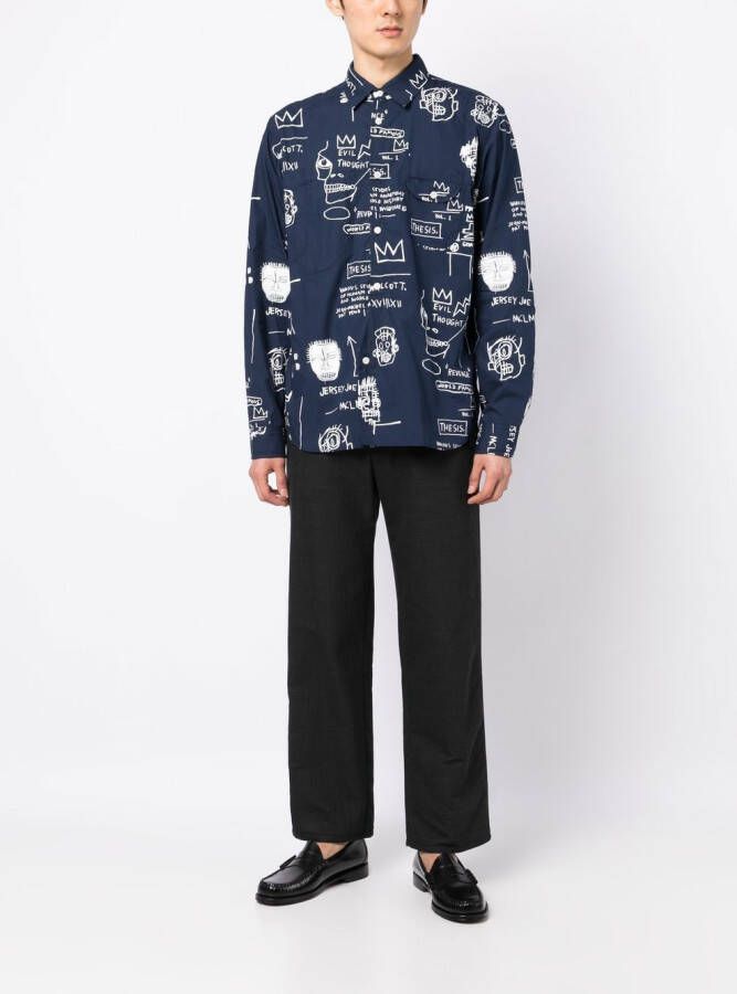 Junya Watanabe MAN Overhemd met print Blauw