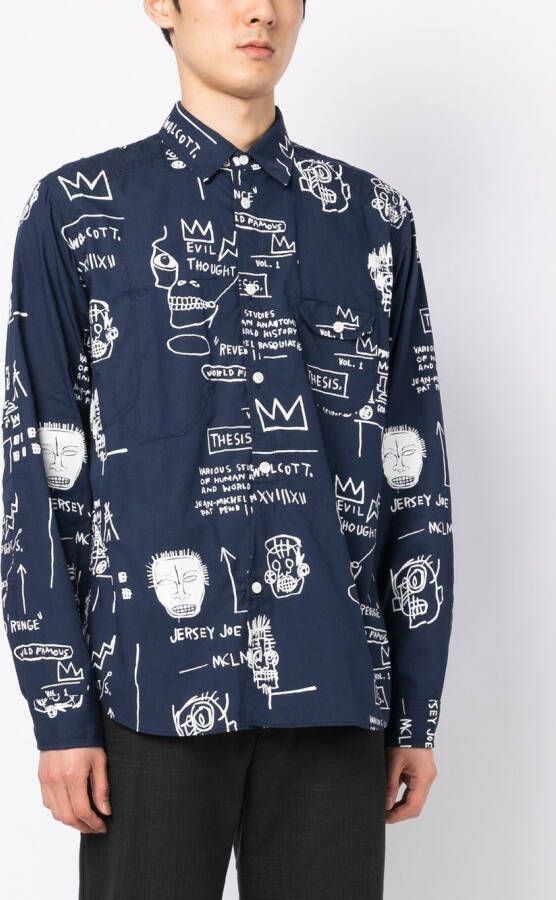 Junya Watanabe MAN Overhemd met print Blauw