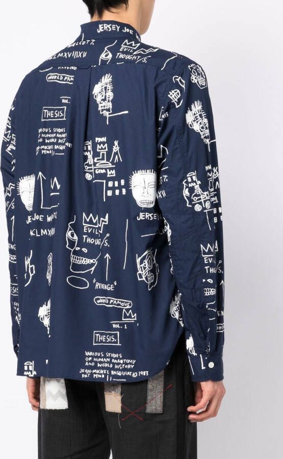 Junya Watanabe MAN Overhemd met print Blauw