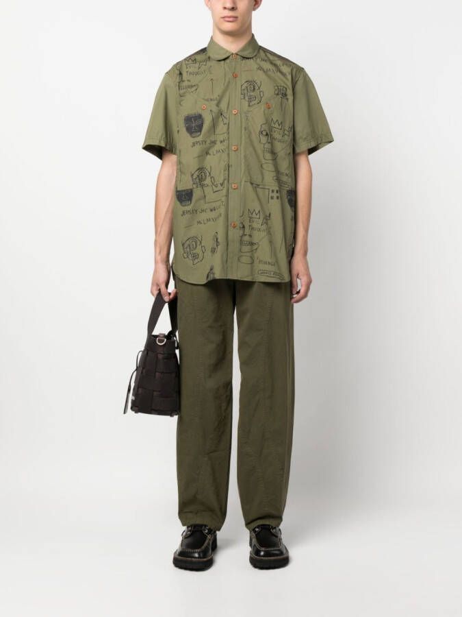 Junya Watanabe MAN Overhemd met print Groen