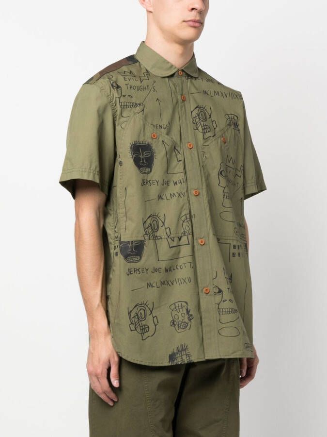 Junya Watanabe MAN Overhemd met print Groen