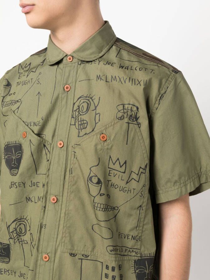 Junya Watanabe MAN Overhemd met print Groen