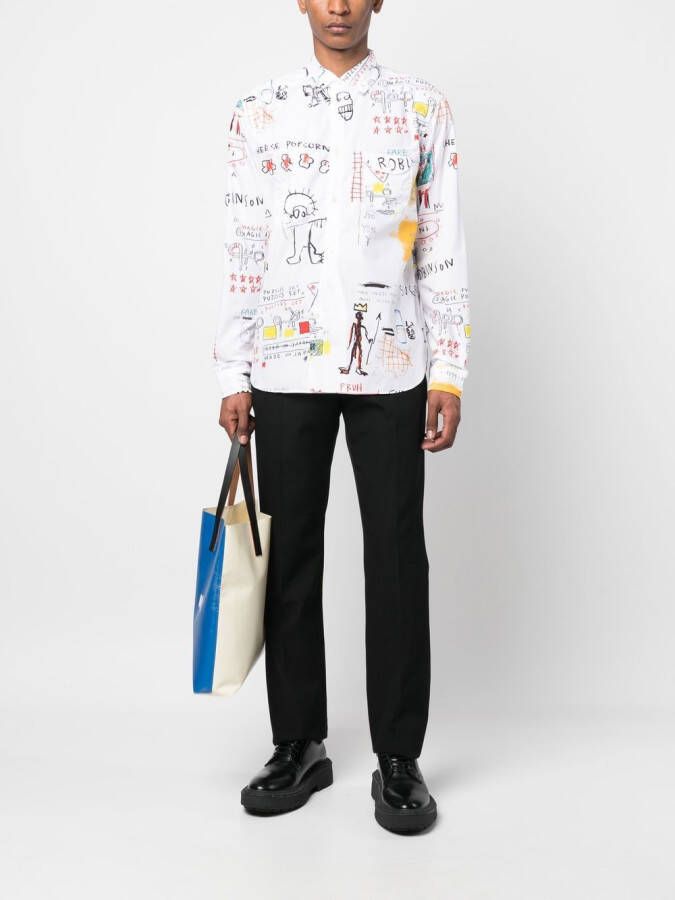 Junya Watanabe MAN Overhemd met print Wit