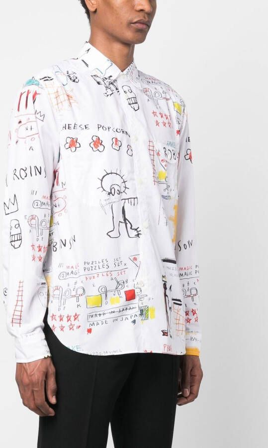 Junya Watanabe MAN Overhemd met print Wit