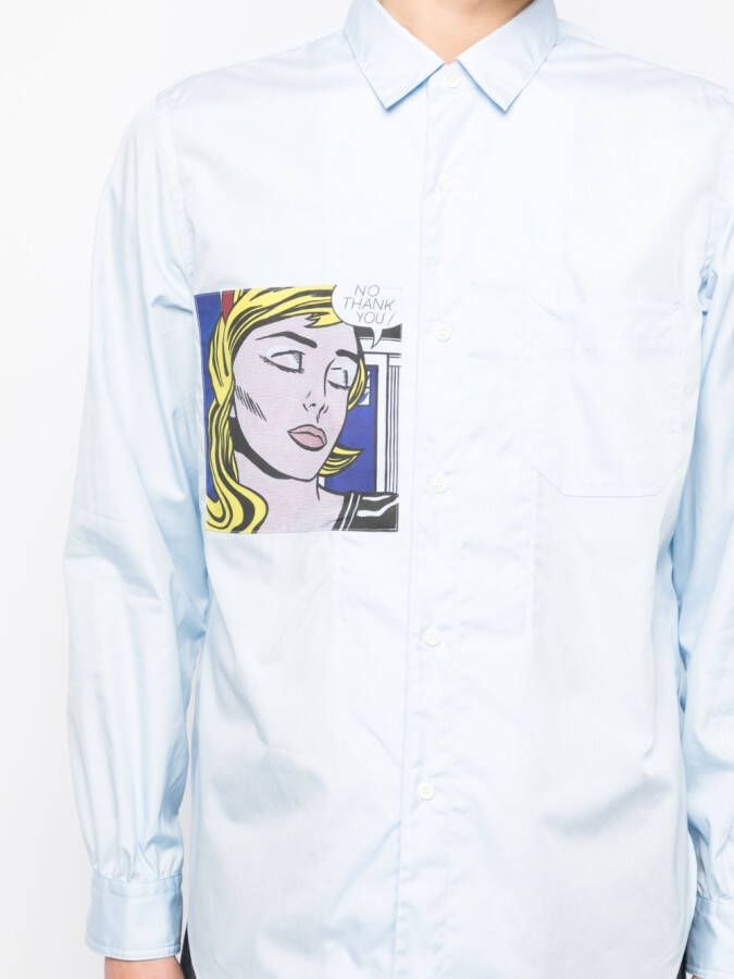 Junya Watanabe MAN Overhemd met print Blauw