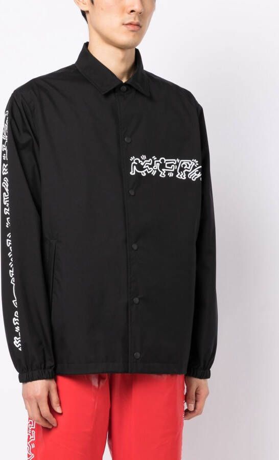 Junya Watanabe MAN Shirtjack met print Zwart