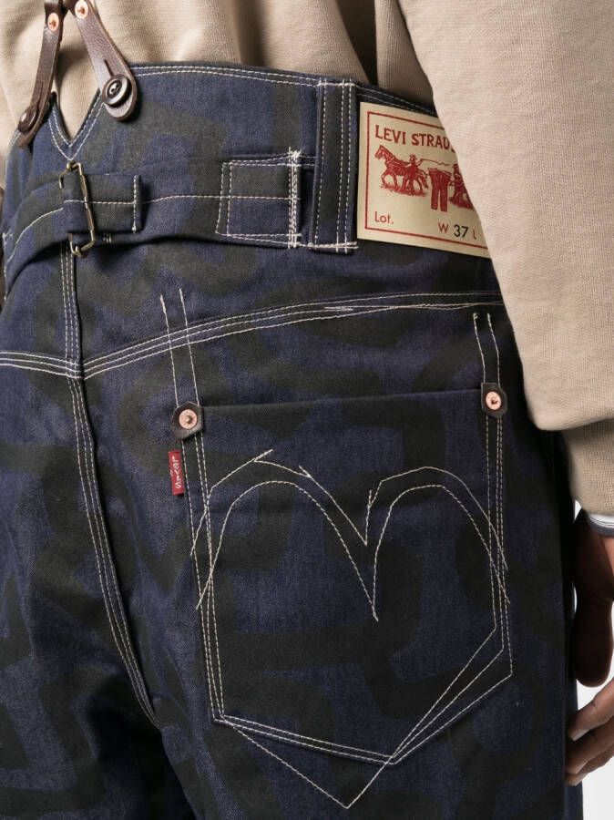 Junya Watanabe MAN Broek met wijde pijpen Blauw