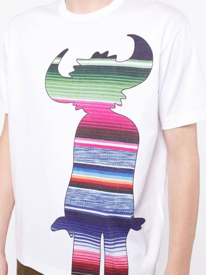 Junya Watanabe MAN T-shirt met grafische print Wit