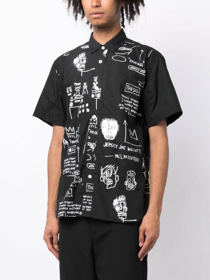 Junya Watanabe MAN x Jean-Michel Basquiat overhemd met print Zwart