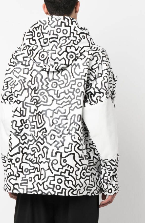 Junya Watanabe MAN x Keith Haring bomberjack met print Wit