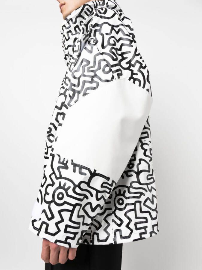 Junya Watanabe MAN x Keith Haring bomberjack met print Wit