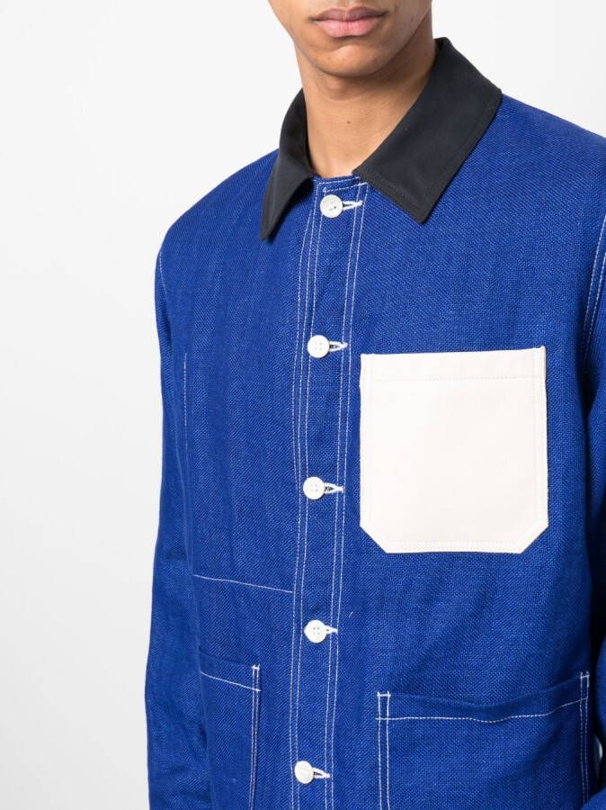 Junya Watanabe MAN x Off White shirtjack van linnenmix Blauw