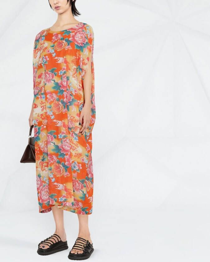 Junya Watanabe Maxi-jurk met bloemenprint Rood
