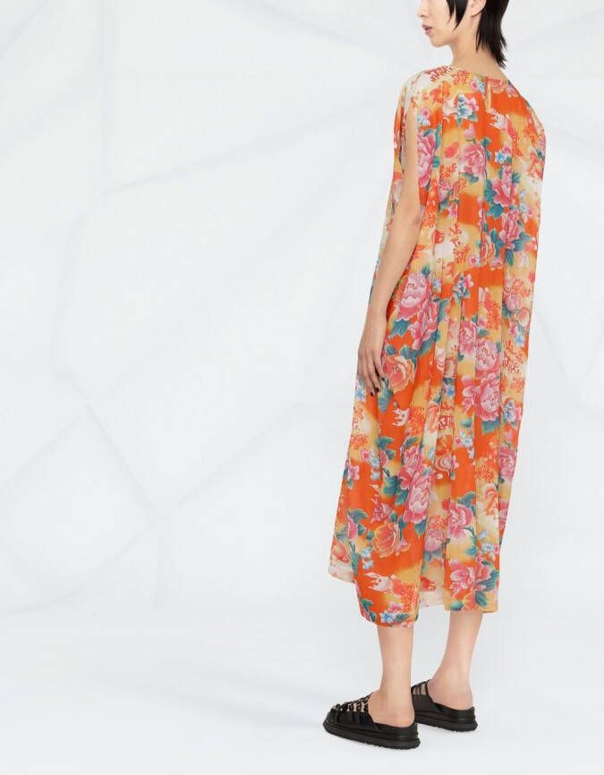 Junya Watanabe Maxi-jurk met bloemenprint Rood