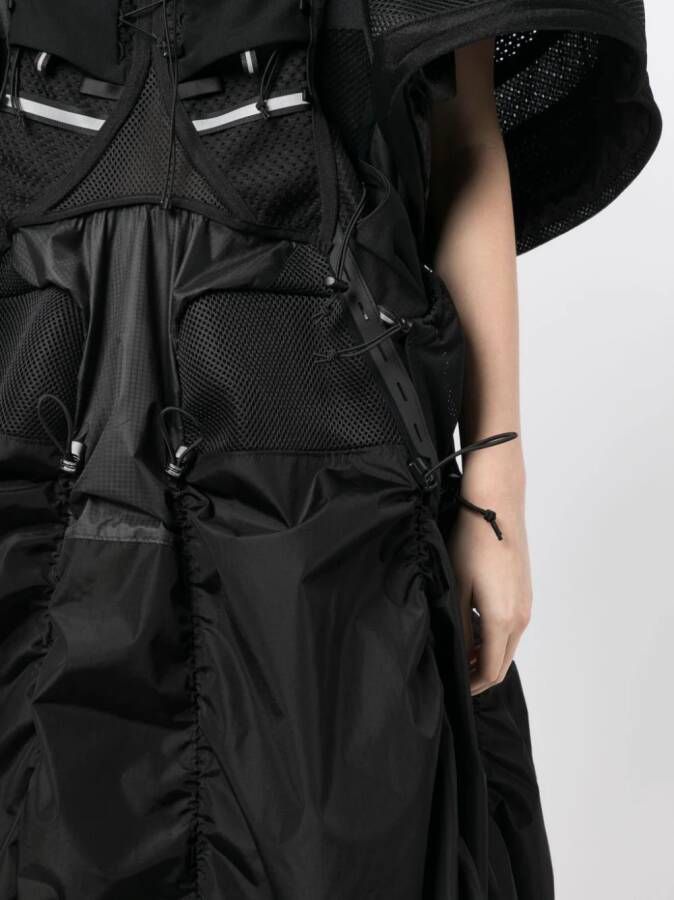 Junya Watanabe Midi-jurk met ruches Zwart