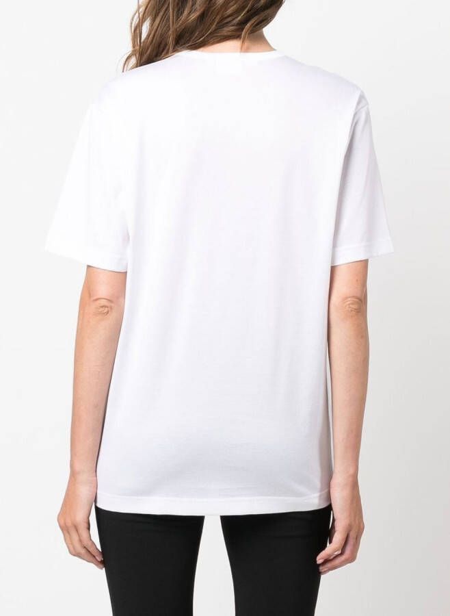 Junya Watanabe T-shirt met doodskopprint Wit