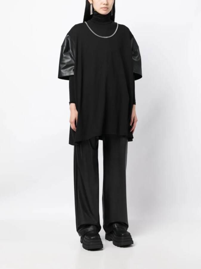 Junya Watanabe T-shirt met kettingdetail Zwart