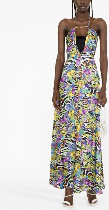 Just Cavalli Maxi-jurk met bloemenprint Wit