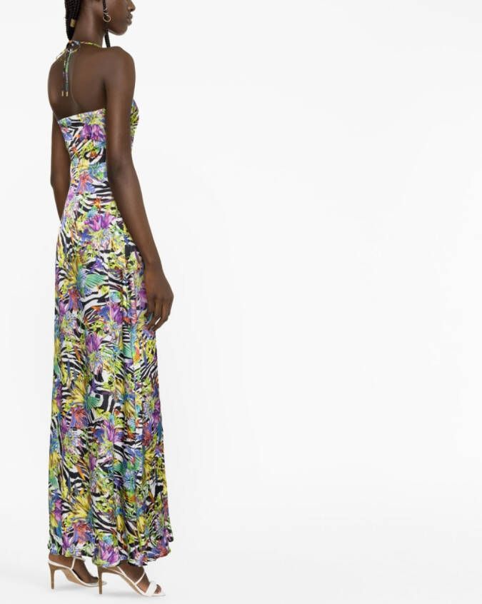 Just Cavalli Maxi-jurk met bloemenprint Wit