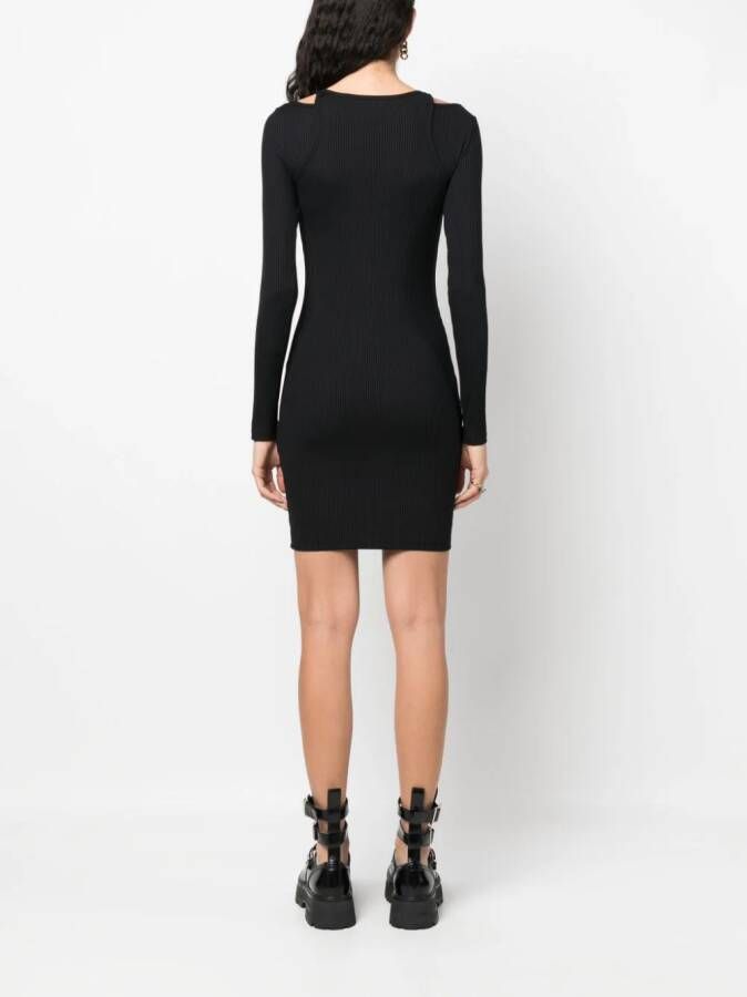 Just Cavalli Ribgebreide mini-jurk Zwart