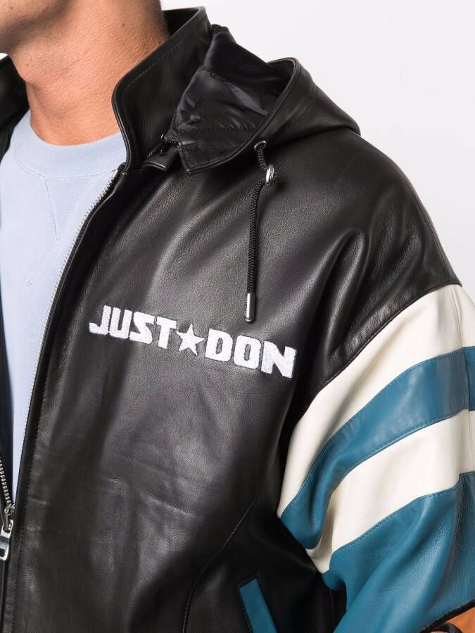 Just Don Bomberjack met capuchon Zwart