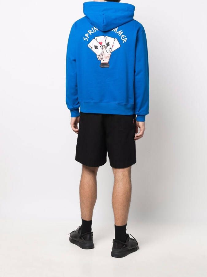 Just Don Hoodie met borduurwerk Blauw