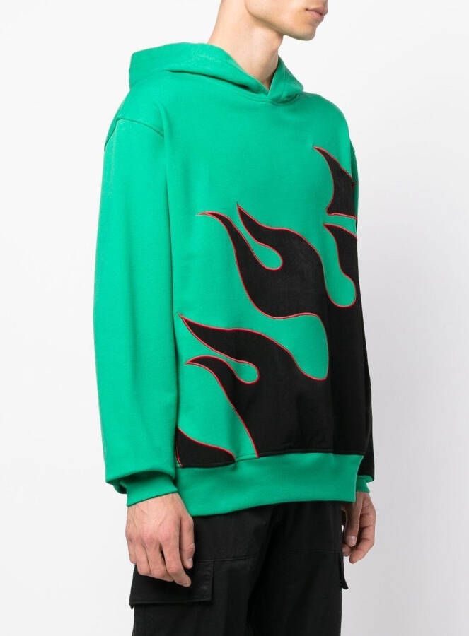 Just Don Hoodie met vlammenprint Groen
