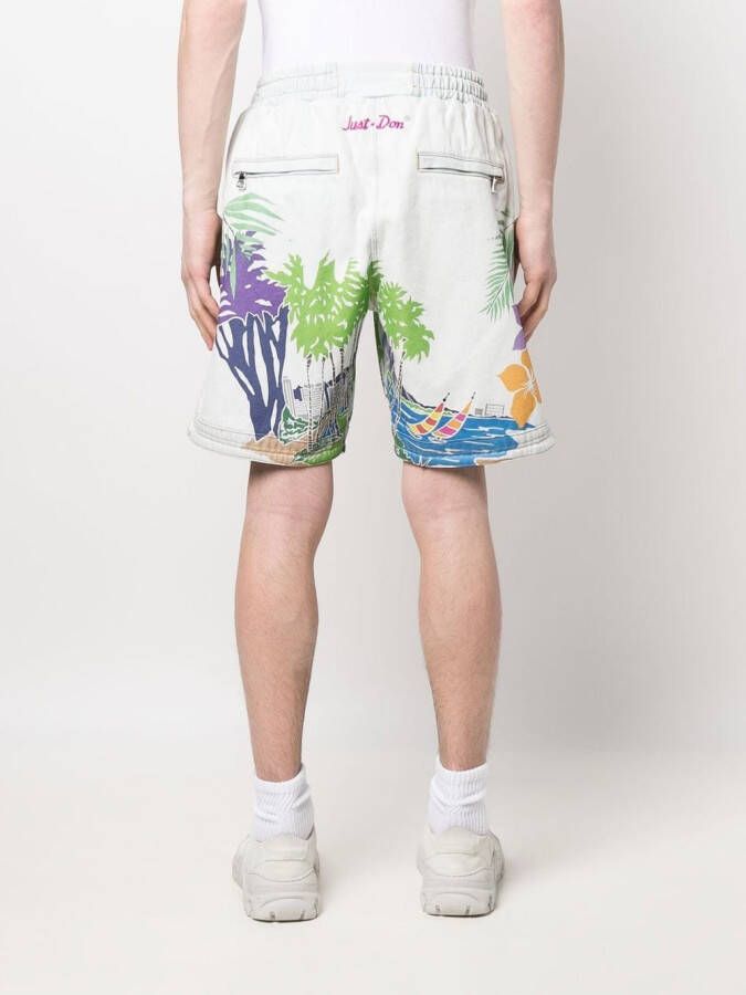 Just Don Shorts met logoprint Blauw