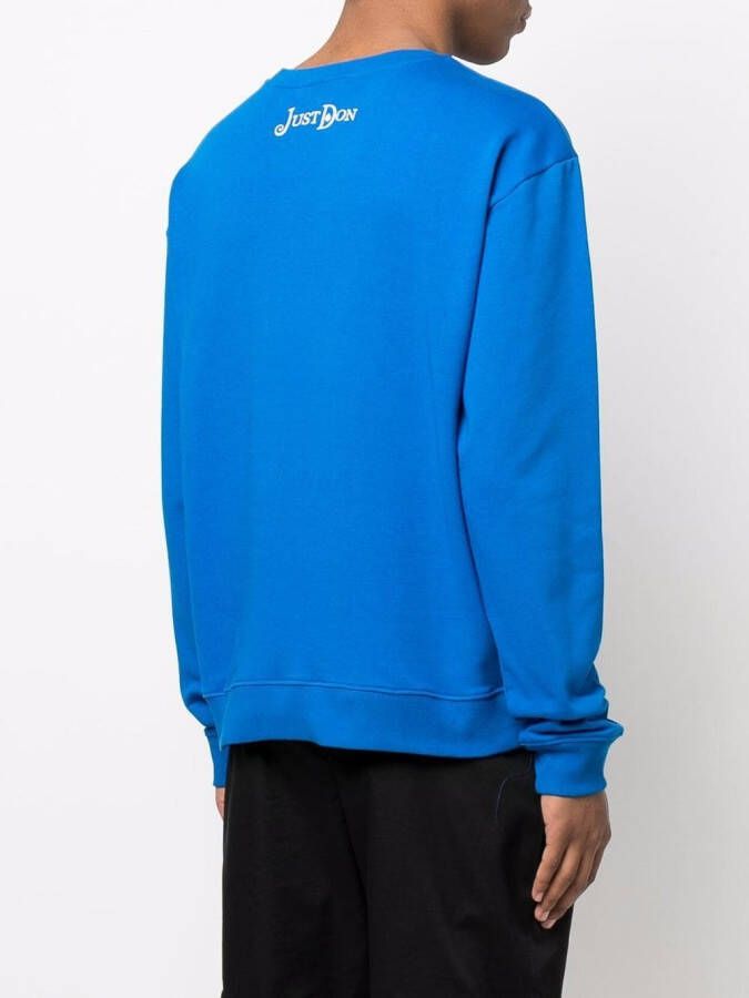 Just Don Sweater met print Blauw
