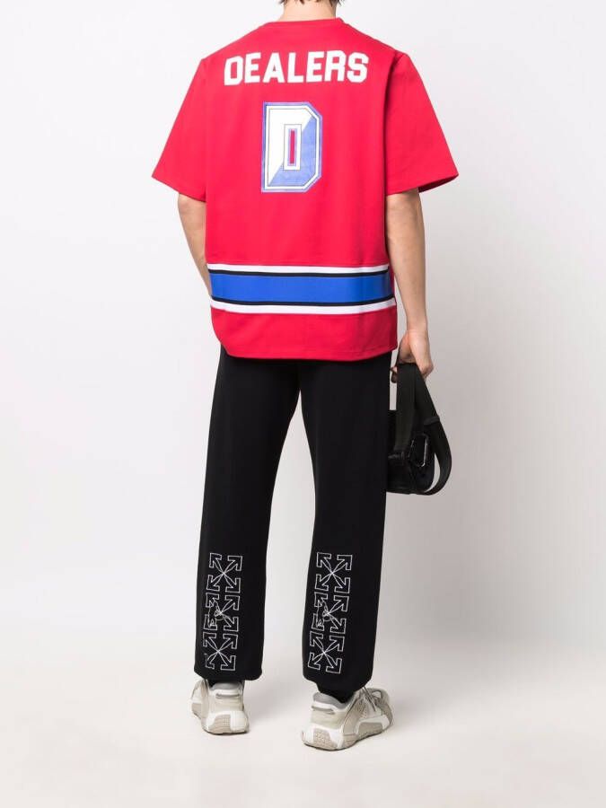Just Don T-shirt met gestreepte band Rood