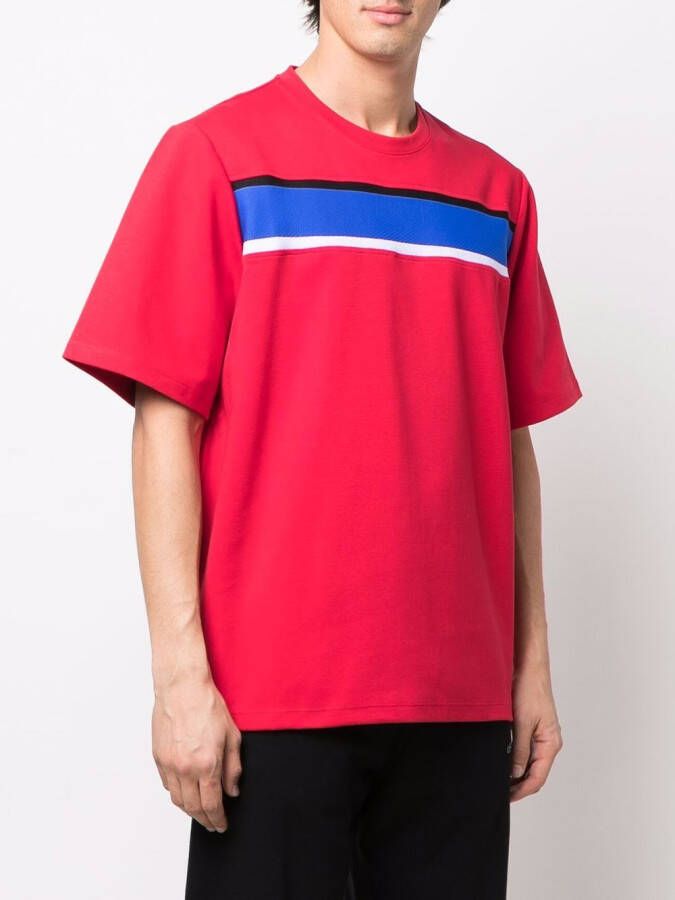 Just Don T-shirt met gestreepte band Rood