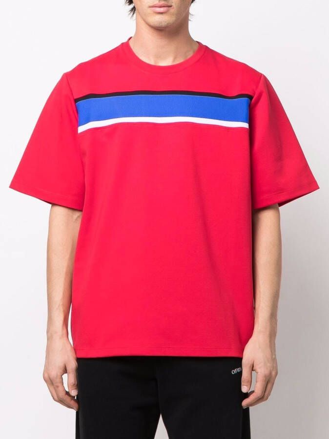 Just Don T-shirt met gestreepte band Rood
