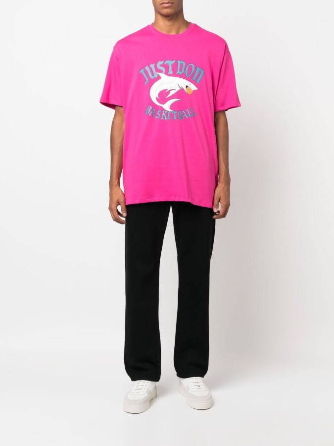 Just Don T-shirt met logoprint Roze