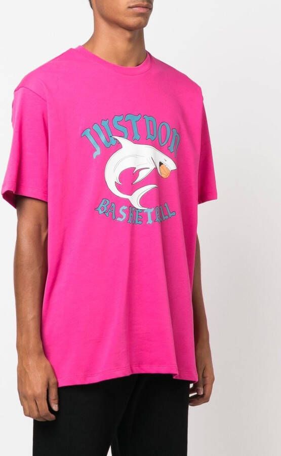 Just Don T-shirt met logoprint Roze