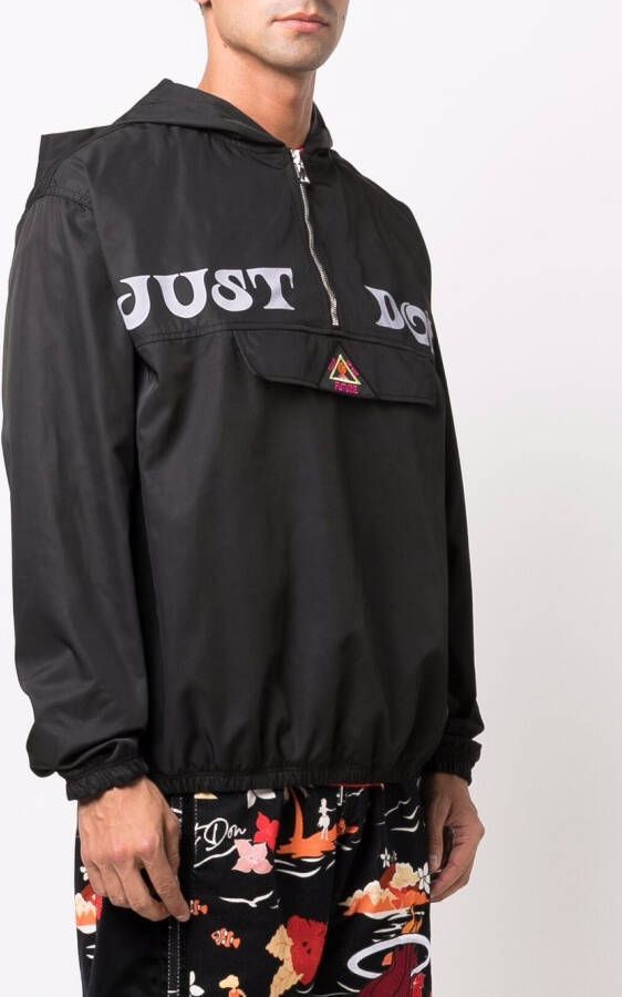 Just Don Windjack met capuchon Zwart