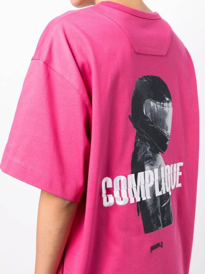Juun.J T-shirt met borduurwerk Roze