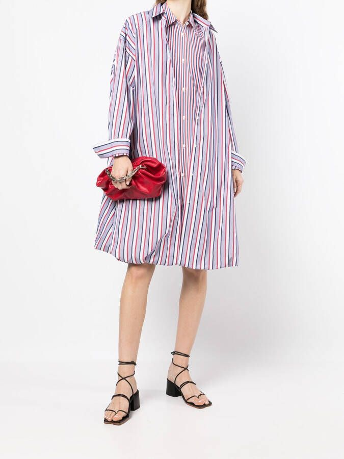 Juun.J Gestreepte blousejurk Blauw