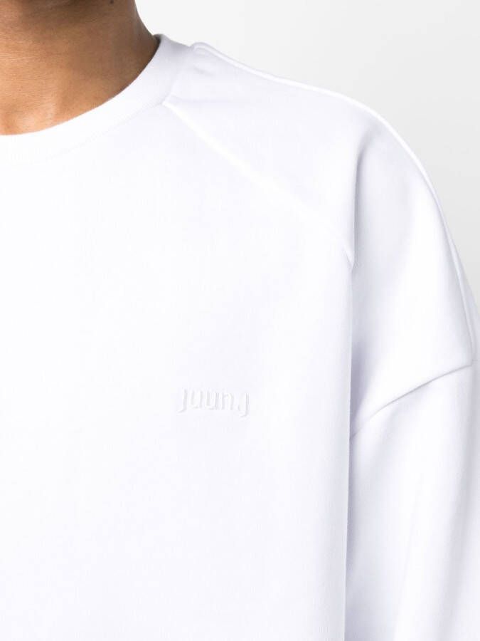 Juun.J Sweater met geborduurd logo Wit