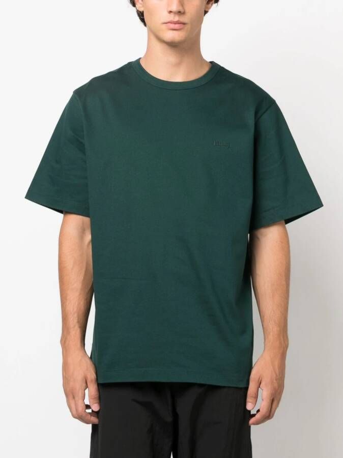 Juun.J T-shirt met geborduurd logo Groen