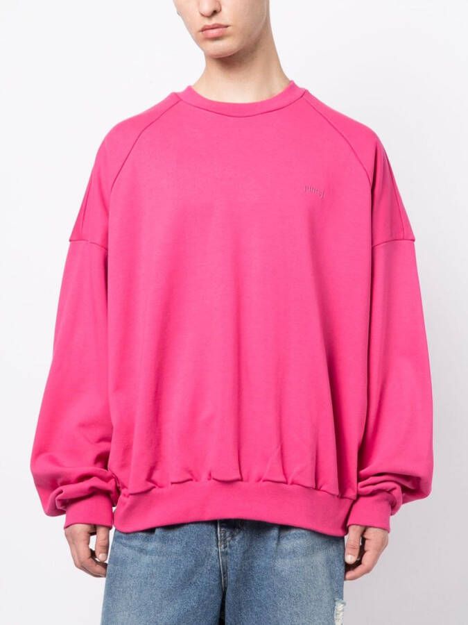 Juun.J T-shirt met geborduurd logo Roze