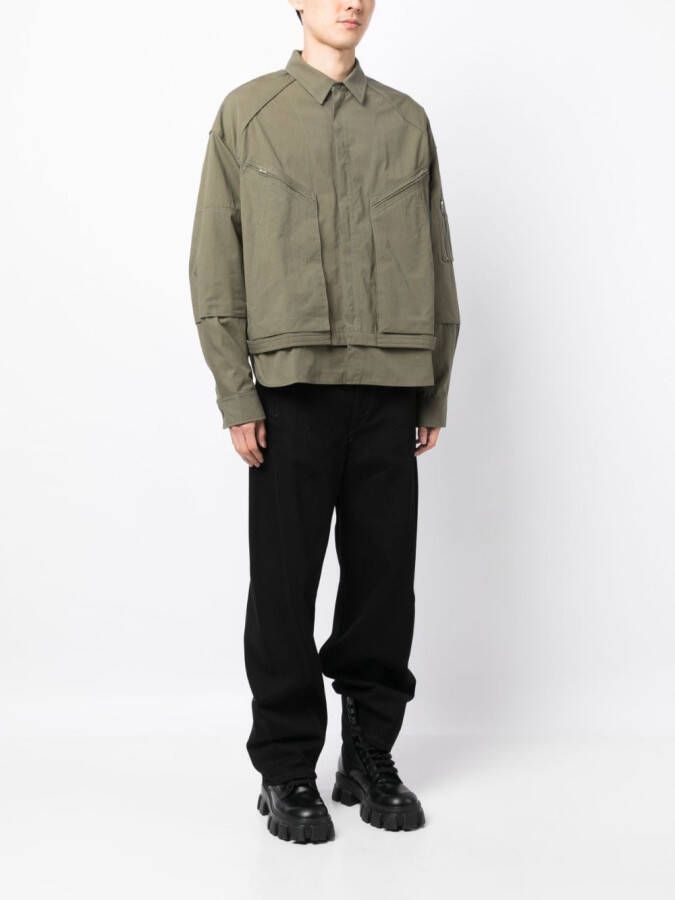 Juun.J Shirtjack met ritszak Groen