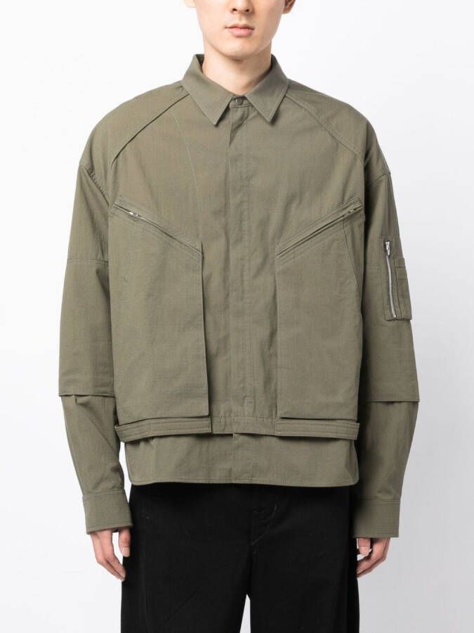 Juun.J Shirtjack met ritszak Groen