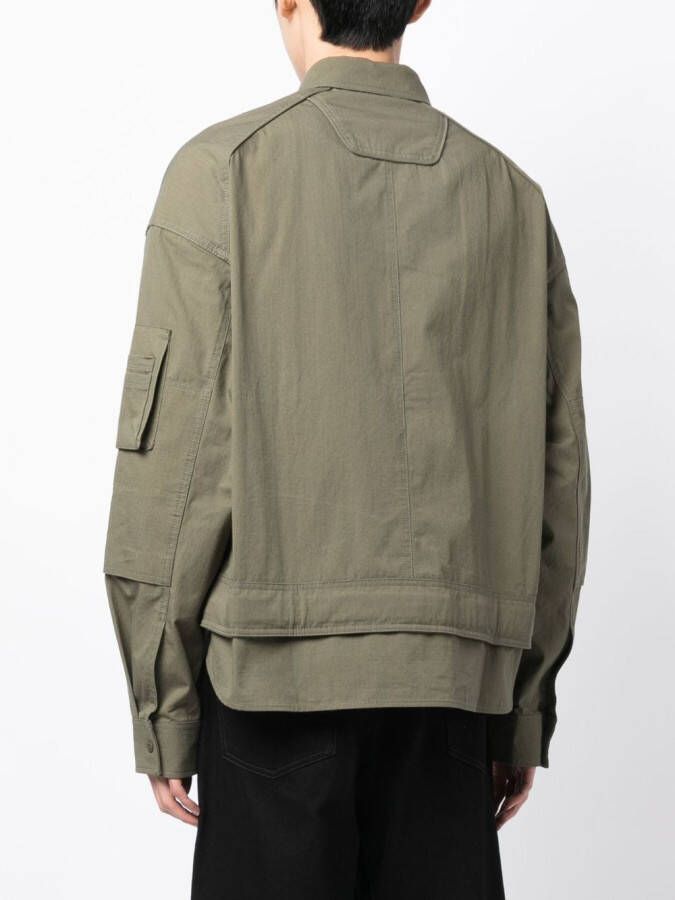 Juun.J Shirtjack met ritszak Groen