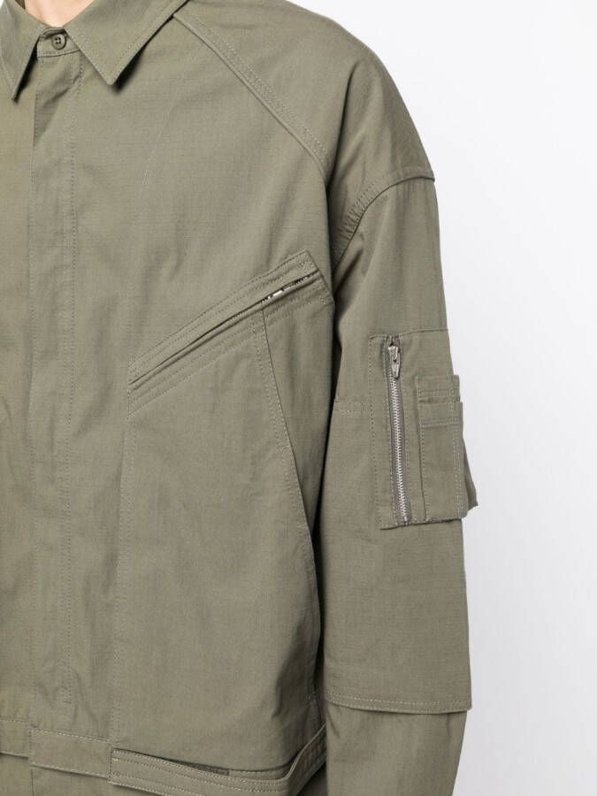 Juun.J Shirtjack met ritszak Groen