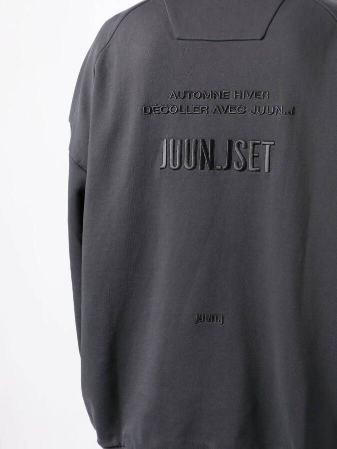 Juun.J Sweater met logoprint Grijs