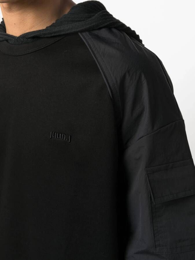 Juun.J T-shirt met geborduurd logo Zwart